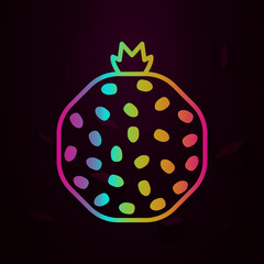 pomegranate section outline nolan icon Simple thin line, outline vector of fruit icons for ui and ux, website or mobile application