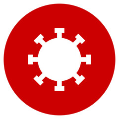 Fototapeta premium Vector medical red icon. Healthcare design. The Molecule viral bacteria infection. Coronavirus, covid-19