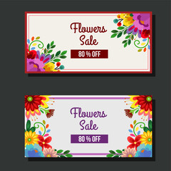 Naklejka premium cute blossom flower sale banner sticker