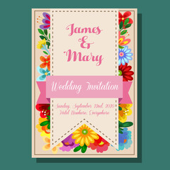 wedding invitation flower chic and cute