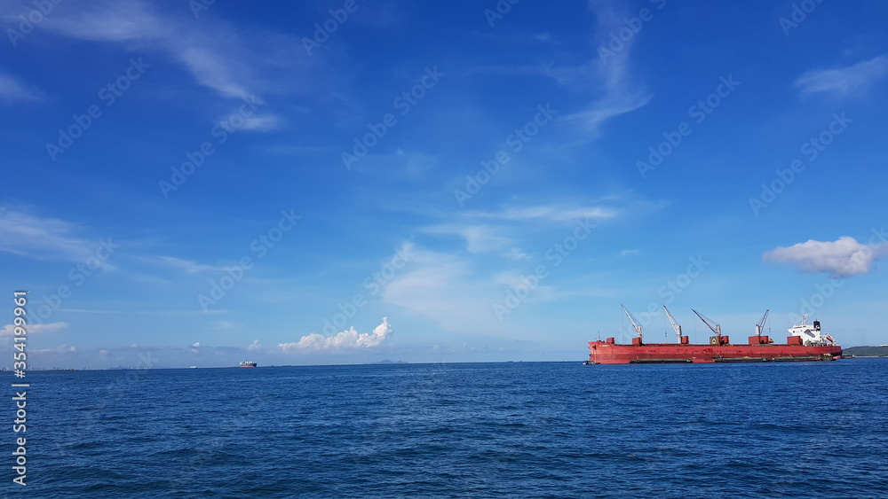 Wall mural ship in the sea