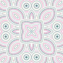 Retro moroccan zellige tile seamless ornament. Ethnic structure vector elements. Linens print design. Traditional moroccan zellige tilework endless pattern. Line art graphic background.