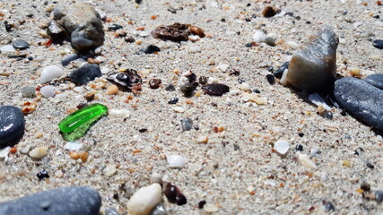 glass on the beach