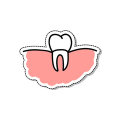 dental crown doodle icon, vector illustration