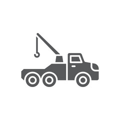 Fototapeta na wymiar Tow truck vector icon symbol isolated on white background