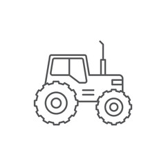 Tractor vector icon symbol harvest tool isolated on white background