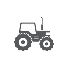 Tractor vector icon symbol harvest tool isolated on white background