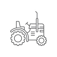 Tractor vector icon symbol harvest tool isolated on white background