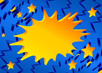 Minimalist abstract premium exclusive speech bubble background with gradient geometric elements. Vector yellow and blue luxury backdrop.