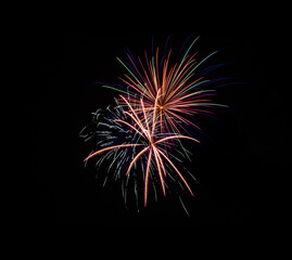 Fototapeta premium Sparkle Fireworks in Night Sky