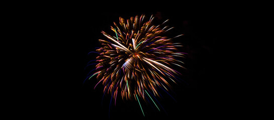Obraz premium Sparkle Fireworks in Night Sky