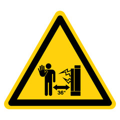 Warning Area In Front Of This Electrical Panel must Be Keep Clear For 36 Inches Symbol Sign, Vector Illustration, Isolate On White Background Label. EPS10
