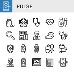 pulse simple icons set