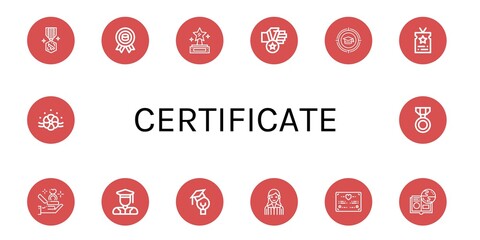 Set of certificate icons