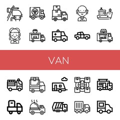 Set of van icons