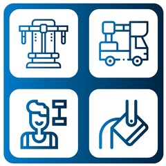 barbell simple icons set