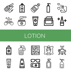 Set of lotion icons