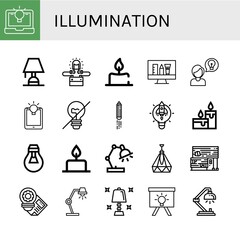 Set of illumination icons