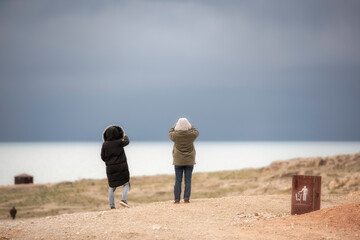 couple walking on beach