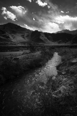 mountain landscape with clouds