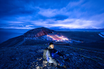 man in the mountains