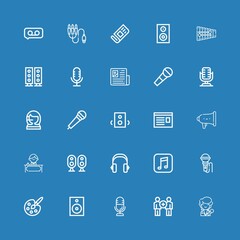 Editable 25 microphone icons for web and mobile