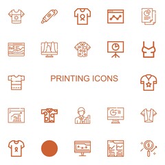 Editable 22 printing icons for web and mobile