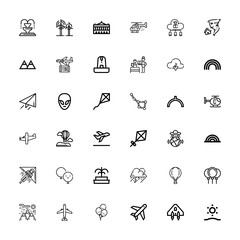 Editable 36 sky icons for web and mobile