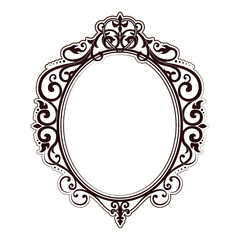 frame with corner line floral for picture, Vector border design decoration pattern style. Thai art golden metal beautiful.