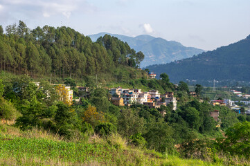 Obraz premium Town on a Hillside
