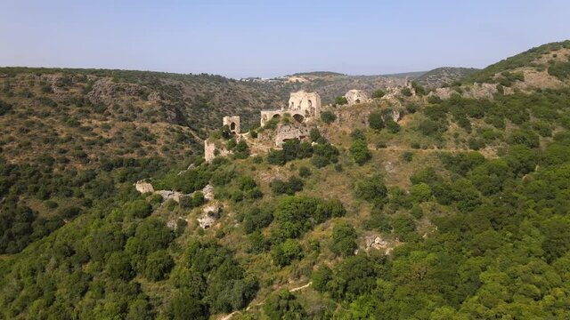 The ruins of Montfort Castle are located on a high hill in the Upper Galilee in northern Israel, the former residence of the great masters of the Teutonic Order in the 13th century