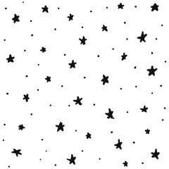 Vector Star Pattern Background.pattern of star doodle.Star hand drawn.Vector EPS 10.
