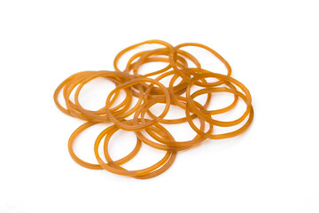Rubber band or plastic band isolated on white background.