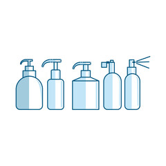 Bottle Tube Spray Container Illustration Vector Shape Set