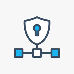 Network security icon designed in a flat style