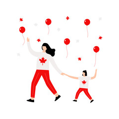 Canada day with character.Independence day of Canada