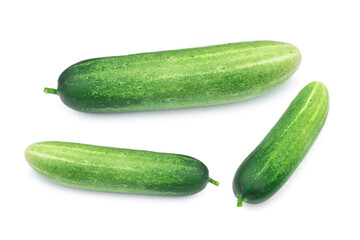 Cucumbers isolated on white background.