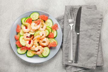 Fresh salad with seafood
