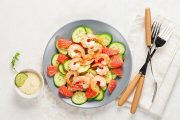 Fresh salad with seafood