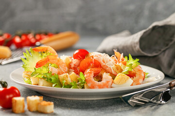 Seafood caesar salad