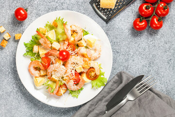 Seafood caesar salad