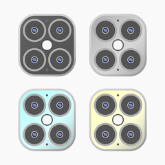 Smartphone four camera concept isolated vector image