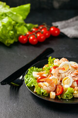 Seafood caesar salad