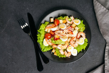 Seafood caesar salad