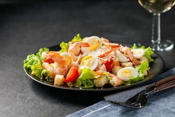 Seafood caesar salad