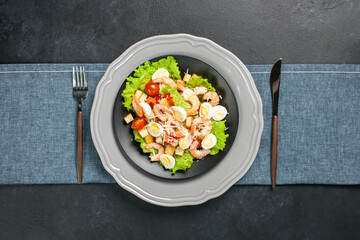 Seafood caesar salad