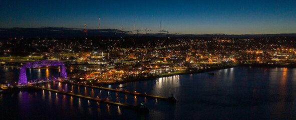 Duluth Bridge Lit Purple for Covid-19