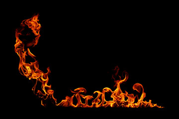 fire black background.