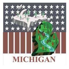Fototapeta premium Michigan state map