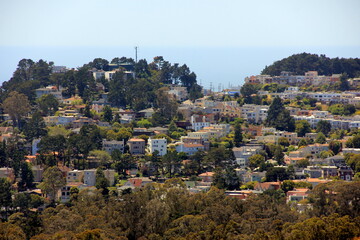 Fototapeta premium view of the city from the hill